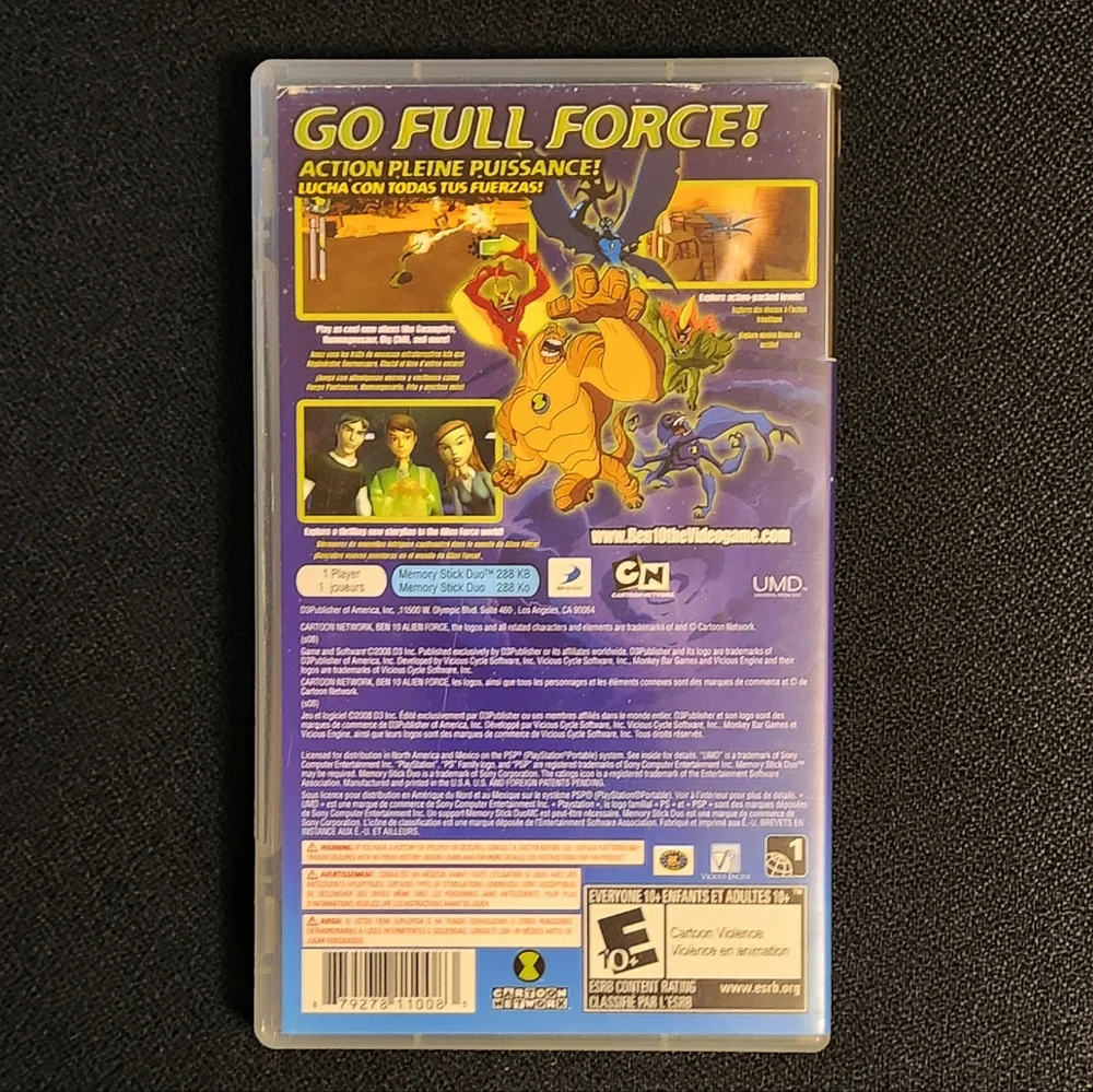 Ben 10 Alien Force Sony PSP Video Game